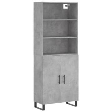 Highboard Concrete Grey - Stylish Storage Solution | HipoMarket