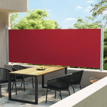 Red Patio Retractable Side Awning - 160x600 cm | HipoMarket