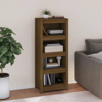 Book Cabinet Honey Brown - Solid Pine Wood 50x35x125.5 cm