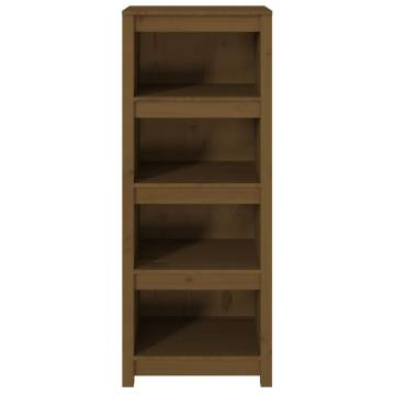 Book Cabinet Honey Brown - Solid Pine Wood 50x35x125.5 cm