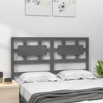 Grey Solid Wood Bed Headboard | 185.5x4x100 cm - Stylish & Durable