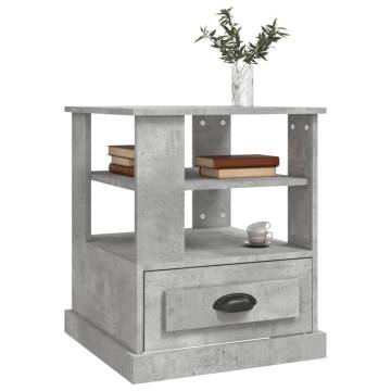 Concrete Grey Side Table - 50x50x60 cm Engineered Wood