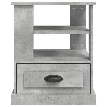 Concrete Grey Side Table - 50x50x60 cm Engineered Wood