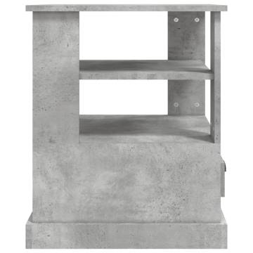 Concrete Grey Side Table - 50x50x60 cm Engineered Wood