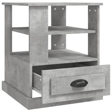 Concrete Grey Side Table - 50x50x60 cm Engineered Wood