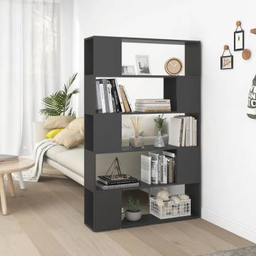 Stylish Grey Book Cabinet Room Divider - 100x24x155 cm