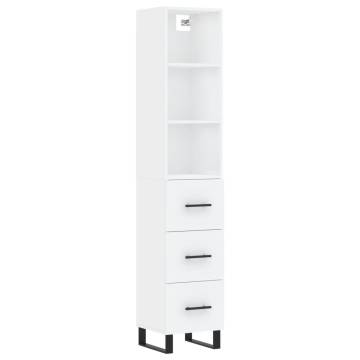 Stylish Highboard White 34.5x34x180 cm | Hipomarket