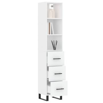 Stylish Highboard White 34.5x34x180 cm | Hipomarket