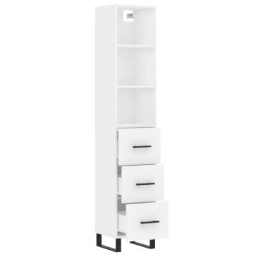 Stylish Highboard White 34.5x34x180 cm | Hipomarket