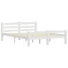 White Solid Pinewood Bed Frame 140x200 cm | HipoMarket