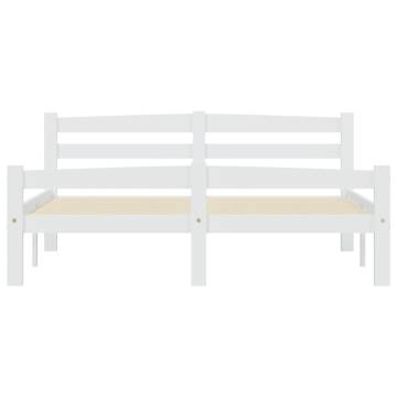 White Solid Pinewood Bed Frame 140x200 cm | HipoMarket