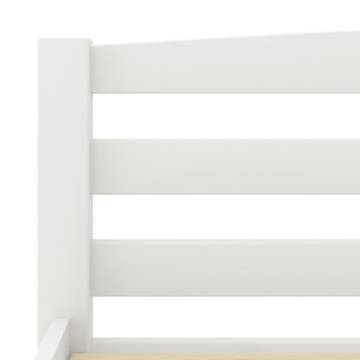 White Solid Pinewood Bed Frame 140x200 cm | HipoMarket