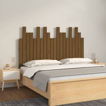 Elegant Honey Brown Wall Headboard - Solid Pine Wood 127.5 cm