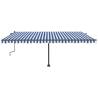 Freestanding Manual Retractable Awning 500x350 cm Blue/White