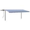 Manual Retractable Awning 5x3.5m - Blue & White | HipoMarket