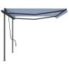 Manual Retractable Awning 5x3.5m - Blue & White | HipoMarket