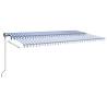 Manual Retractable Awning 5x3.5m - Blue & White | HipoMarket