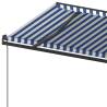 Manual Retractable Awning 5x3.5m - Blue & White | HipoMarket