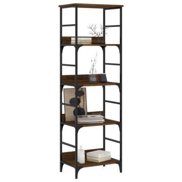 Stylish Brown Oak Bookshelf - 50x33x153 cm | Hipomarket UK