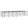 28-Panel Pet Cage with Door - Black Steel 35x35 cm