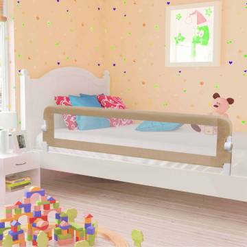 Toddler Safety Bed Rail Taupe - 180x42 cm Polyester