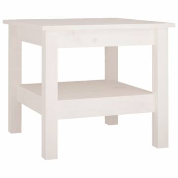 Elegant White Coffee Table - Solid Pine Wood 45x45 cm