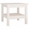 Elegant White Coffee Table - Solid Pine Wood 45x45 cm