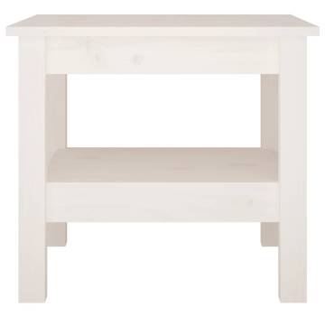 Elegant White Coffee Table - Solid Pine Wood 45x45 cm