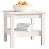 Elegant White Coffee Table - Solid Pine Wood 45x45 cm