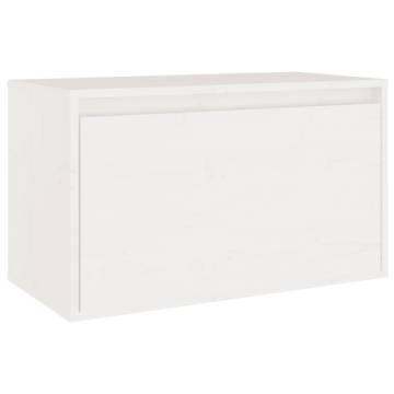 Wall Cabinet White 60x30x35 cm - Solid Pinewood Storage