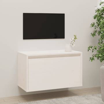 Wall Cabinet White 60x30x35 cm - Solid Pinewood Storage