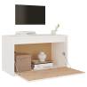 Wall Cabinet White 60x30x35 cm - Solid Pinewood Storage