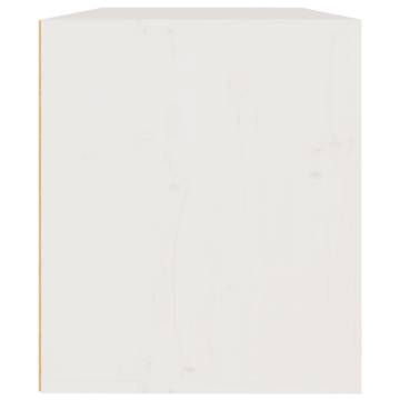 Wall Cabinet White 60x30x35 cm - Solid Pinewood Storage