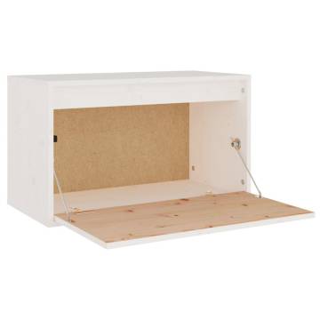 Wall Cabinet White 60x30x35 cm - Solid Pinewood Storage