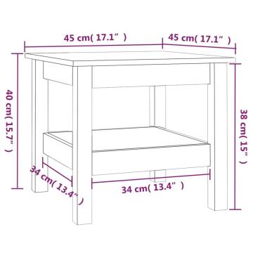 Elegant White Coffee Table - Solid Pine Wood 45x45 cm