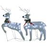 Christmas Reindeers 2 pcs White with 40 LEDs - Festive Decor