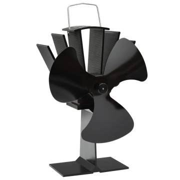 Heat Powered Stove Fan 3 Blades Black | Efficient Heating Solution