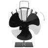 Heat Powered Stove Fan 3 Blades Black | Efficient Heating Solution