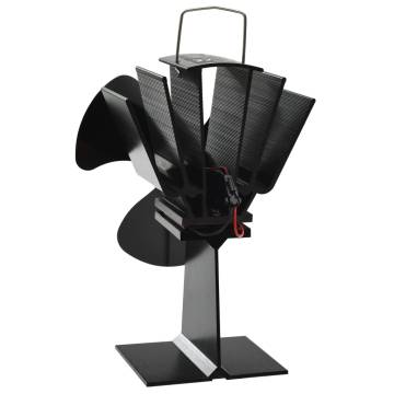 Heat Powered Stove Fan 3 Blades Black | Efficient Heating Solution