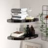 Stylish Floating Corner Shelves - High Gloss Black - 2 pcs