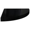 Stylish Floating Corner Shelves - High Gloss Black - 2 pcs