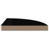 Stylish Floating Corner Shelves - High Gloss Black - 2 pcs