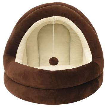 Luxury Brown & Cream Cat Bed 40x40x35 cm | HipoMarket UK