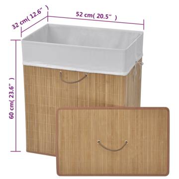 Bamboo Laundry Bin Rectangular Natural | Stylish & Functional