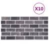 3D Wall Panels - Black & Grey Brick Design (10 pcs EPS)