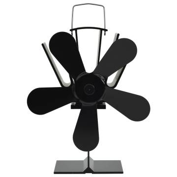 Heat Powered Stove Fan - 5 Blades Black | HipoMarket UK