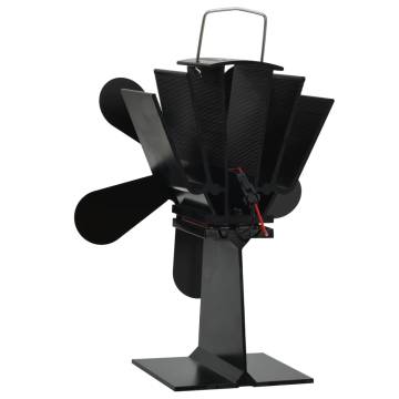 Heat Powered Stove Fan - 5 Blades Black | HipoMarket UK