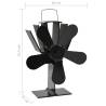 Heat Powered Stove Fan - 5 Blades Black | HipoMarket UK