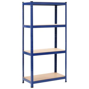 Storage Shelf Blue 80x40x160 cm - Durable Steel & MDF Rack