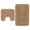 Bathroom Mat Set 2 Pieces Fabric Beige Colour beige Quantity in Package 1 